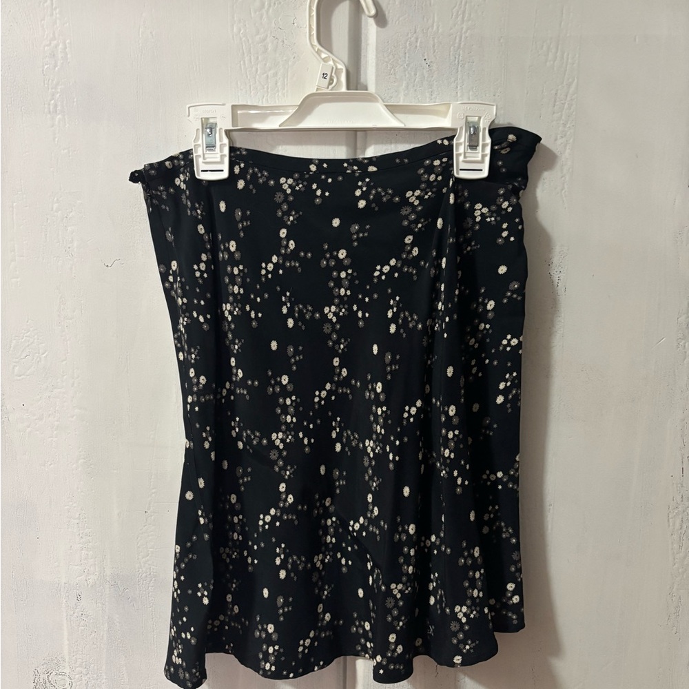 Black and White Floral midi skirt